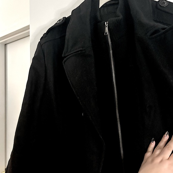 MENS Marc New York wool pea coat! Comes w an installed zip up sweater underneath - Picture 2 of 3